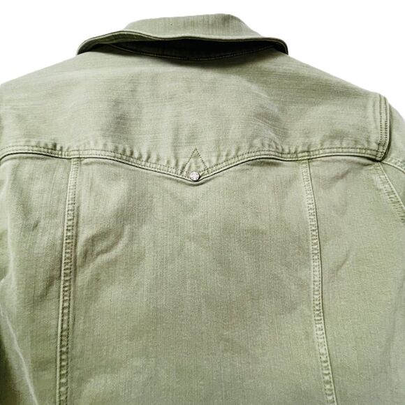 Liverpool Los Angeles Temma Denim Jean Jacket Pockets Olive Green Women’s Size M - Picture 7 of 8